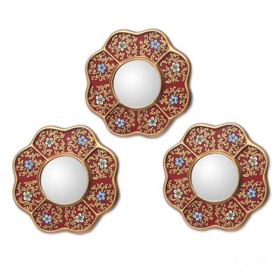 Set of 3 Collectible Reverse Painted Glass Mirrors