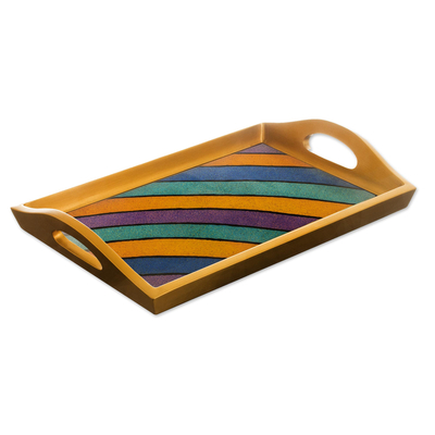Painted Glass Handcrafted Multi-color Tray