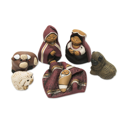Handcrafted Traditional Nativity Scene from Peru Set of 7