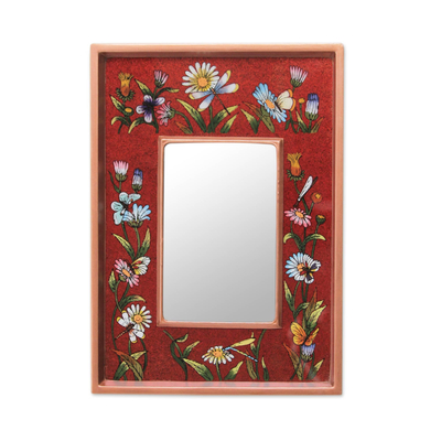 Modern Andean Hand Painted Wall Mirror