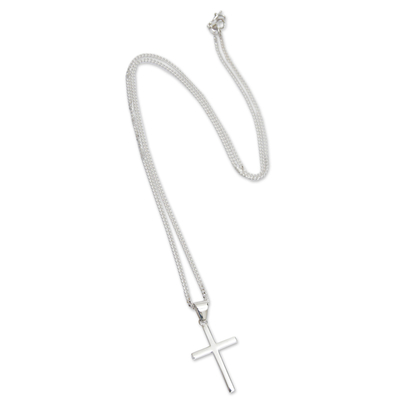 Unique Minimalist Handcrafted Silver Cross Necklace