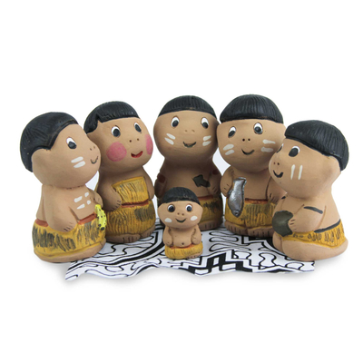 Christmas Amazonian Nativity Scene Figurines (Set of 6)