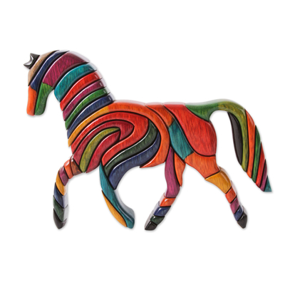 Colorful Artisan Crafted Peruvian Horse Sculpture