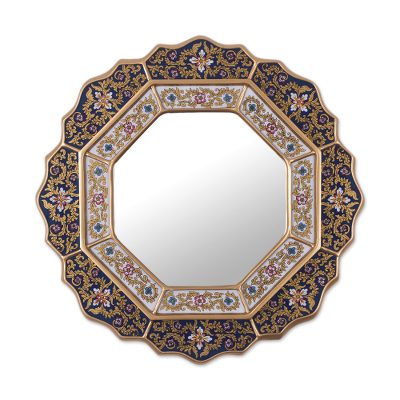 Reverse Painted Glass Mirror Handmade in Peru
