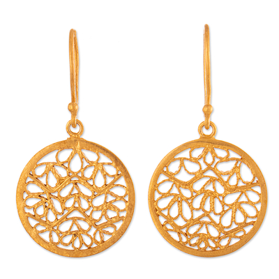 Filigree Gold Plated Sterling Silver Earrings