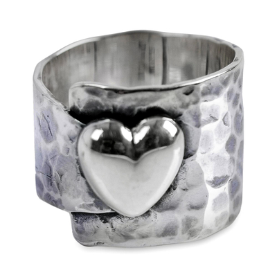 Heart Theme Handcrafted Andean Sterling Silver Ring