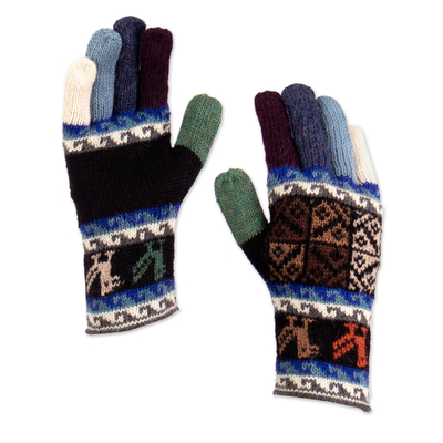Artisan Crafted 100% Alpaca Colorful Gloves from Peru