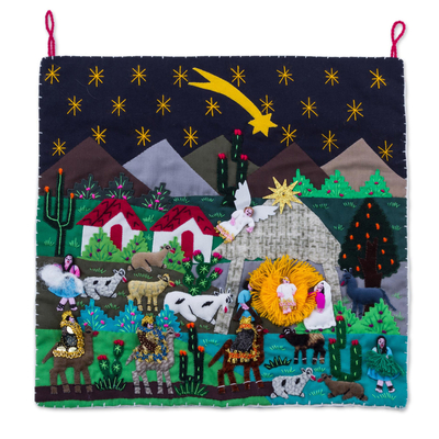 Andean Patchwork Christmas Star Wall Hanging