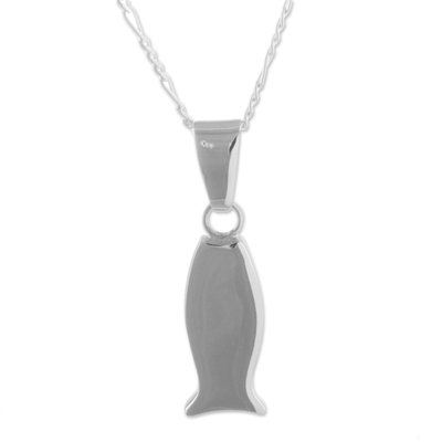 Sterling Silver Fish Pendant Necklace from Peru