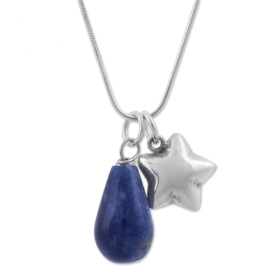 Sodalite and Sterling Silver Star Necklace from Peru