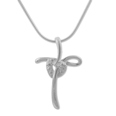 925 Sterling Silver Cross Heart Pendant Necklace from Peru