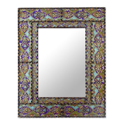 Fair Trade Reverse Painted Glass Wall Mirror from Peru