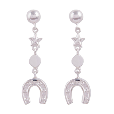 Sterling Silver Horseshoe Dangle Earrings from Peru