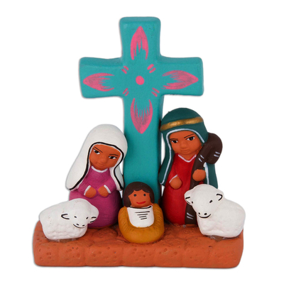 Hand-Painted Nativity Scene Decorative Accent from Peru