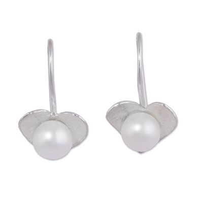 Heart-Shaped Cultured Pearl Drop Earrings from Peru