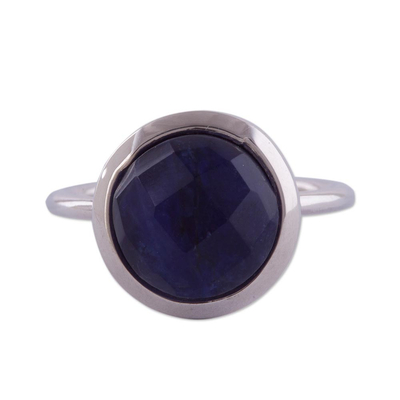 Sodalite and Sterling Silver Single Stone Ring from Peru