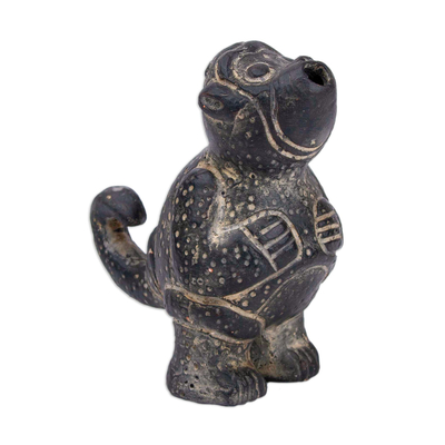 Ceramic Howler Monkey Ancient Peru Replica Figurine