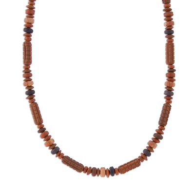 Ceramic Beaded Necklace with Maize Motif from Peru
