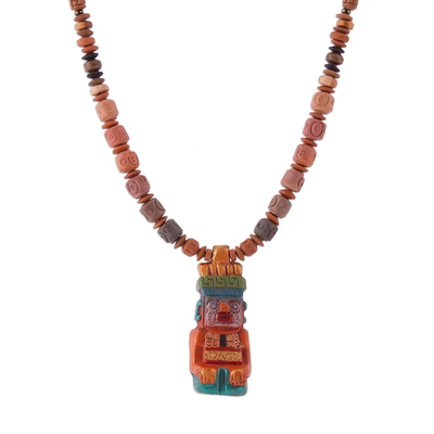 Sterling Silver and Ceramic Beaded Incan Pendant Necklace