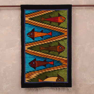 Fish-Themed Wool Tapestry from Peru