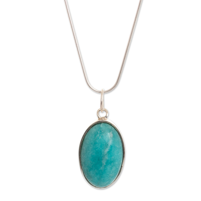 Andean Amazonite Necklace Handcrafted of Sterling Silver