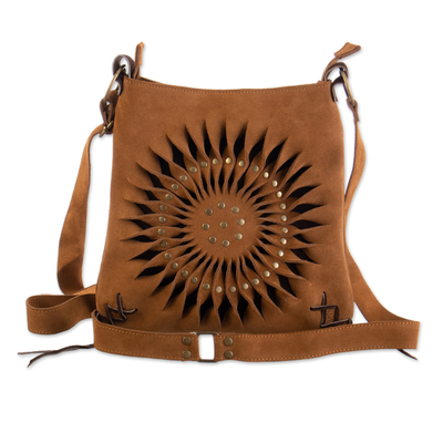 Handcrafted Suede Sling in Caramel from Peru