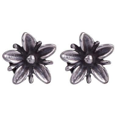Floral Sterling Silver Stud Earrings from Peru