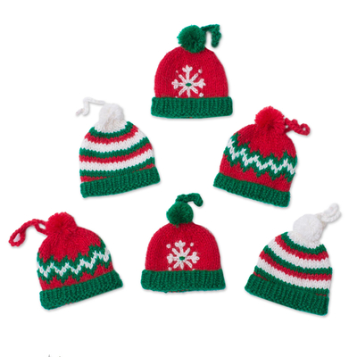 Hand-Crocheted Christmas-Themed Ornaments (Set of 6)
