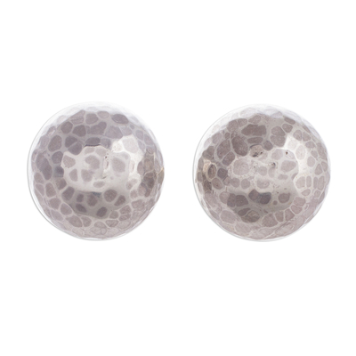Combination Finish Sterling Silver Stud Earrings from Peru