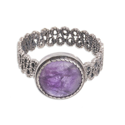 Natural Amethyst Cocktail Ring from Peru