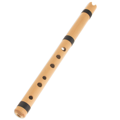 Traditional Flute in Natural Cane from Peru (15 in.)