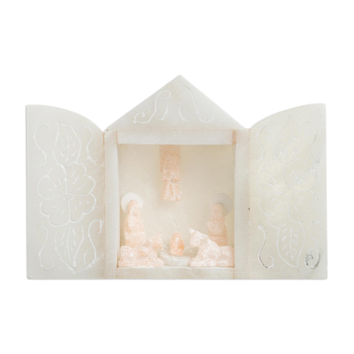 Handcrafted Alabaster Mini Nativity Scene from Peru