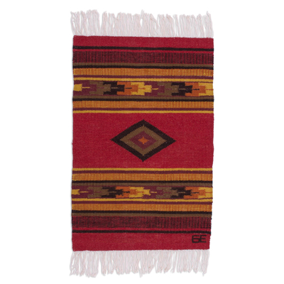Inca-Inspired Wool Area Rug from Peru (2x3)