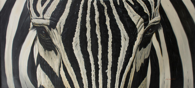 Signed Painting of a Zebra from Peru (2019)