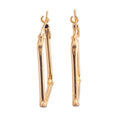 18k Gold-Plated Sterling Silver Rectangular Hoop Earrings