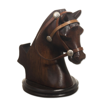Hand Carved Horse Cellphone Holder