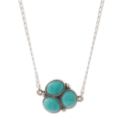 Natural Amazonite and Sterling Silver Necklace