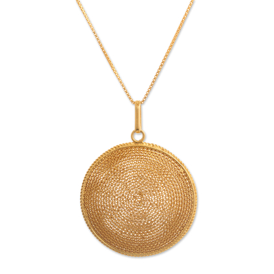 Peruvian Gold-Plated Filigree Pendant Necklace