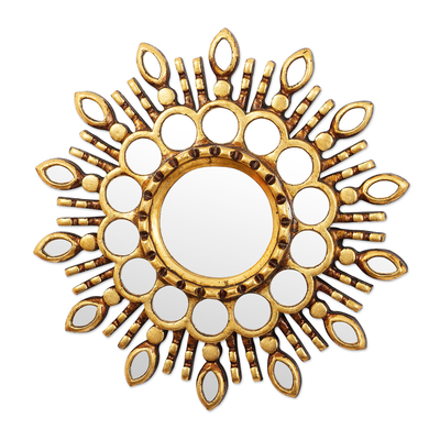 Gold Toned Wall Accent Mirror from Peru