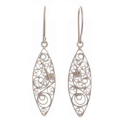 Hand Crafted 950 Silver Filigree Earrings