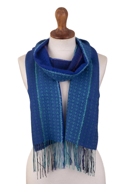 Cool Shades Handwoven Baby Alpaca Blend Scarf from Peru