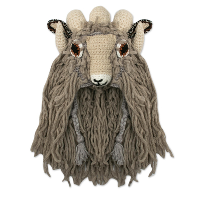 Sheep-Shaped Chullo Hat in Alpaca Blend from Peru