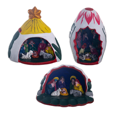Hand Painted Nativity Scenes (Set of 3)