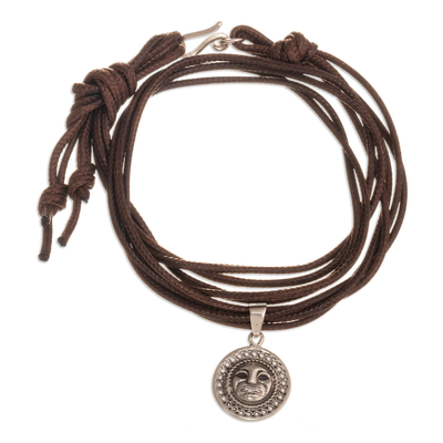 Brown Wrap Bracelet with Sterling Charm