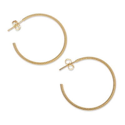 18k Gold Plated Silver Half-Hoop Earrings from Peru