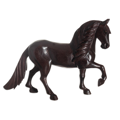 Hand Carved Cedar Sculpture of the Peruvian Paso Horse