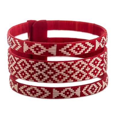 Red and Ivory Cuff Bracelet