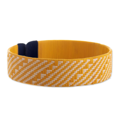 Bright Yellow Handwoven Cuff Bracelet