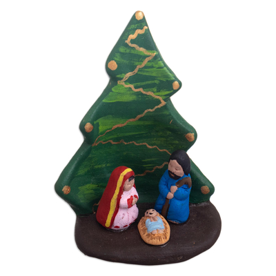 Handcrafted Ceramic Christmas Tree Nativity