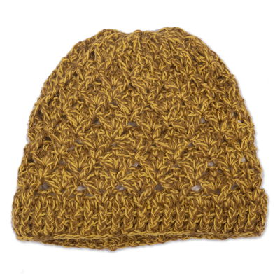 Hand Crocheted 100% Alpaca Hat from Peru